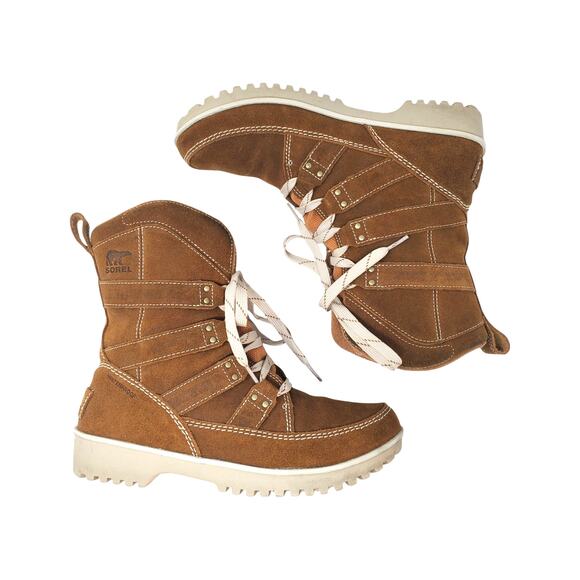 Sorel Meadow Lace Snow Chukka Boots Suede Leather Tan NL2208 286 Size US 9 - Picture 2 of 9